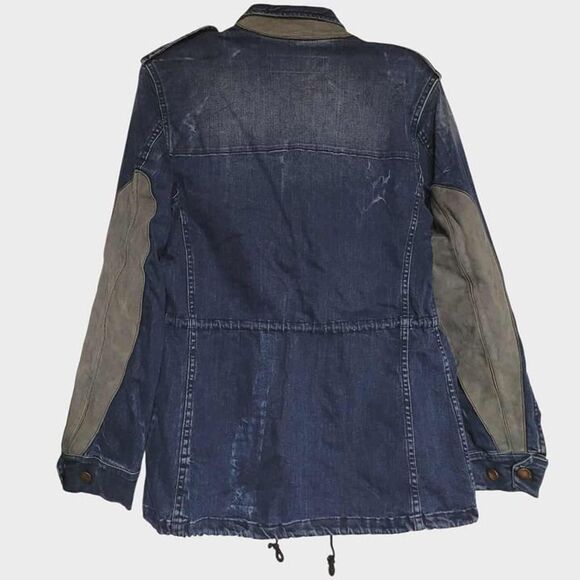 Zara Denim Jacket Medium Grunge Style Many Pockets Asjustable - Picture 5 of 5